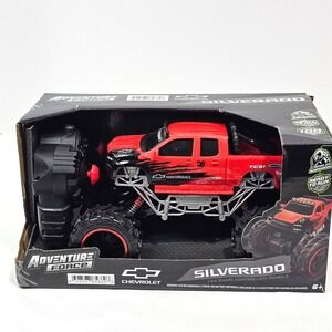 Adventure Force Chevrolet Silverado RC Truck 1:24 Scale Red 4x4 Rock Crawler